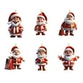 thumbnail image 1 of 6PCS Santa Claus Decorative Pendants, Plastic Hanging Ornaments for Car Rearview Mirror, Backpack, Christmas Tree & Holiday Decoration, 1 of 5