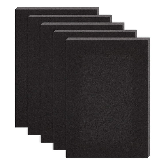 6PCS Self Adhesive Backed Foam Sheet 12x8 Inch Black Nonslip EVA Foam Pad Mat with Adhesive Back for Furniture Doors 6mm Thick DIY