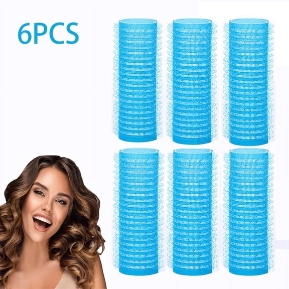 6PCS Self Grip Small Hair Curlers No Heat Roller Hair Curlers Pro Salon Hairdressing Curler DIY Hairstyle Hair Rollers Tools Rat Tail Comb for Women 1.5*6.2cm/0.59*2.44inch(Color Random)