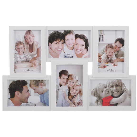 6PCS/Set Collage Picture Frames Photo Wall Collage for Multiple Pictures Household Hanging White