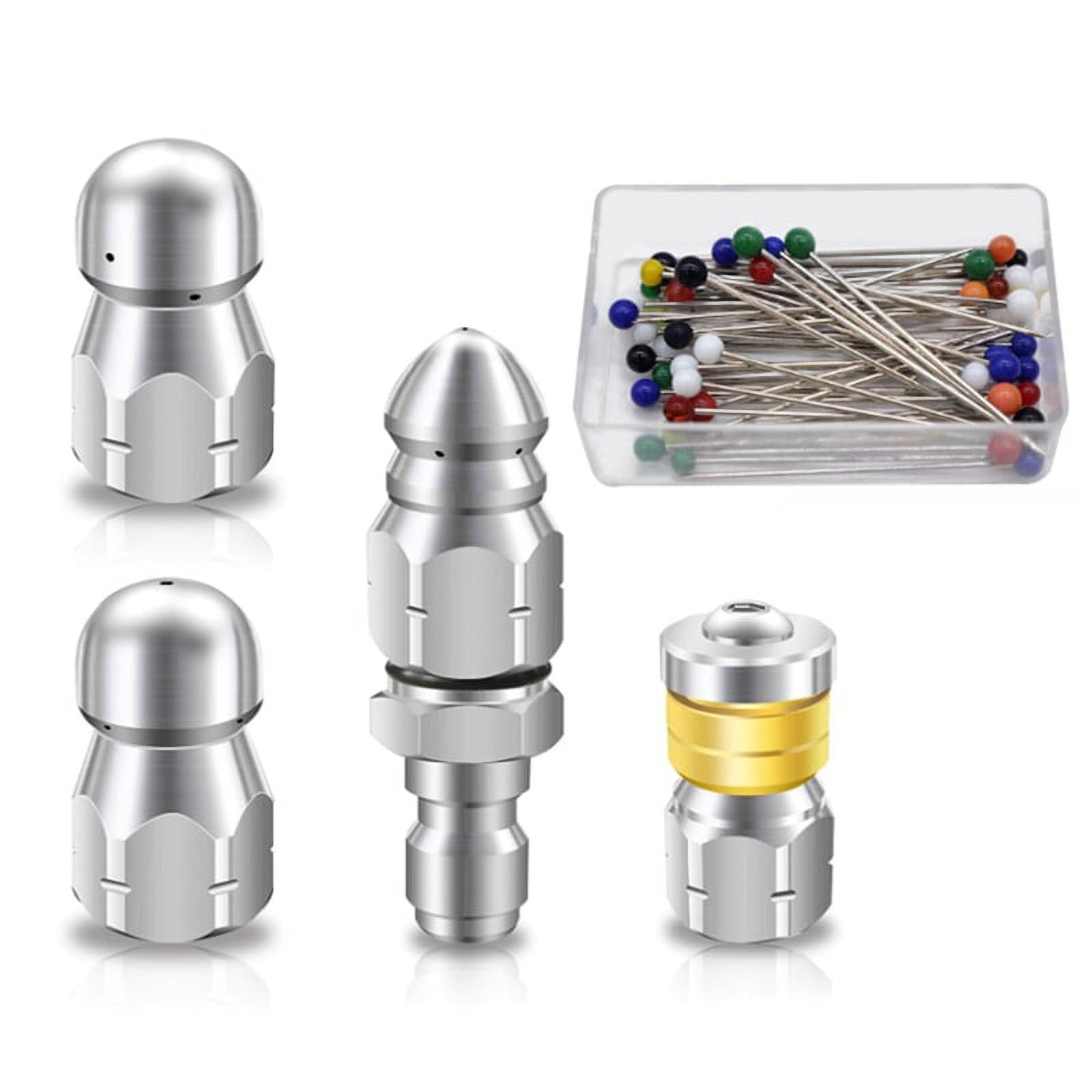 Buse Haute Pression Pour Nettoyage Canalisations - 1/4" - 5000 PSI - Acier Inox - Dégorgement Évier, Douche, Toilettes