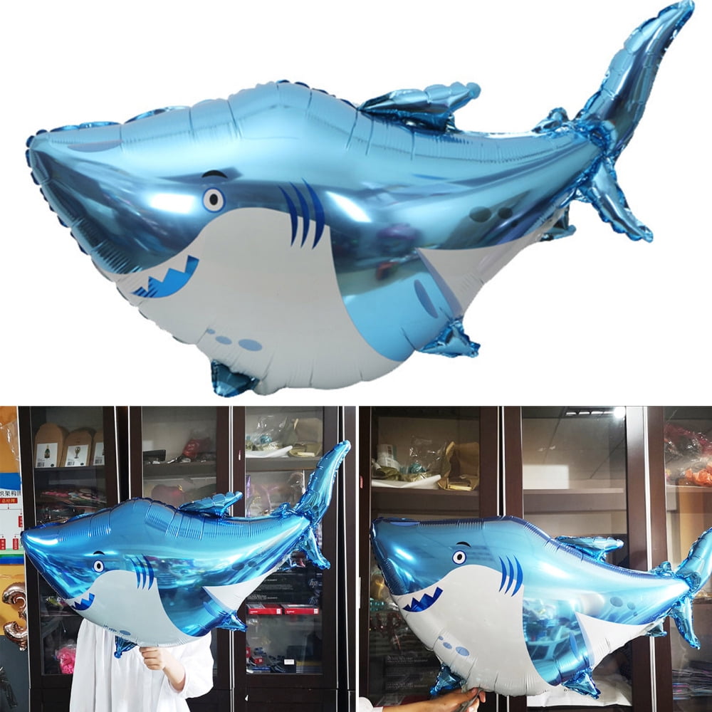 6PCS Shark Foil Balloons Sea World Large Aluminum Foil Giant Shark
