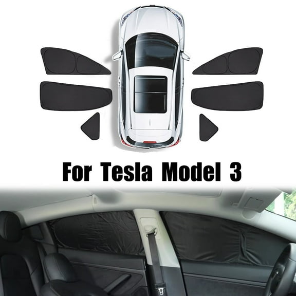 6PCS Side Window Sleep Privacy Blind Sun Shade UV Cover For Tesla Model 3 2017-2024
