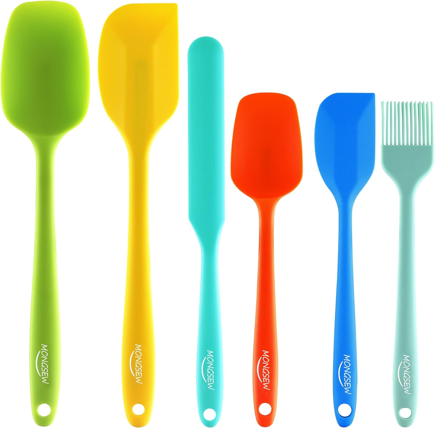 6PCS Silicone Spatulas, Food Grade Heat Resistant Rubber Spatula Set