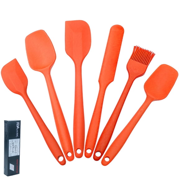 6PCS Silicone Spatulas Set，Dishwasher Safe Food Grade Rubber Spatula Set of 6，Spatulas Silicone Heat Resistant Multicolor BPA Free Nonstick Cookware Spatulas Stirring Heat Resistant