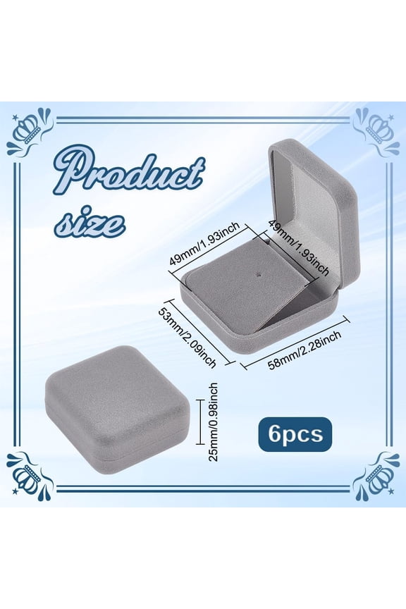 6PCS Silver Velvet Badge Display Box 30mm Lapel Pin Collection Display Holder Square Velvet Brooch Storage Boxes Presentation Display Case for Badges Brooch Pin Lapel Pin Storage