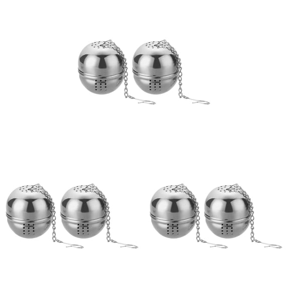 6PCS Small Size Stainless Steel Mesh Tea Ball with Extended Chain, Reusable Tea infuser Strainer, Portable Spice Ball for Loose Tea, Seasoning Cooking & Kitchen Daily Use