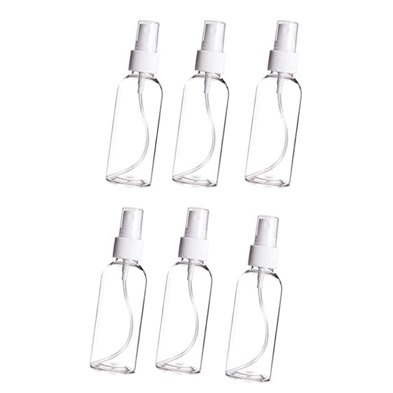 6PCS Small Spray Bottle 2 Oz/50Ml, Clear Empty Spray Bottles for Cleaning, Mini Travel Items, Fine Mist Plastic Mini Travel Bottles, Small Travel Containers, Refillable Liquid Containers