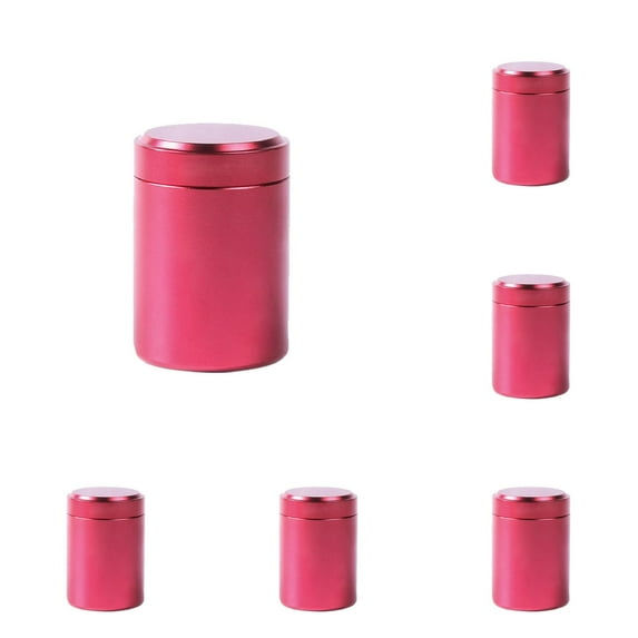 6PCS Smell Proof Tea Coffee Storage Containers Airtight Aluminum Canisters with Lids,Multipurpose Kitchen Jars for Spices,Herbs,Loose Tea Portable Dry Food Storage for Refrigerator Travel