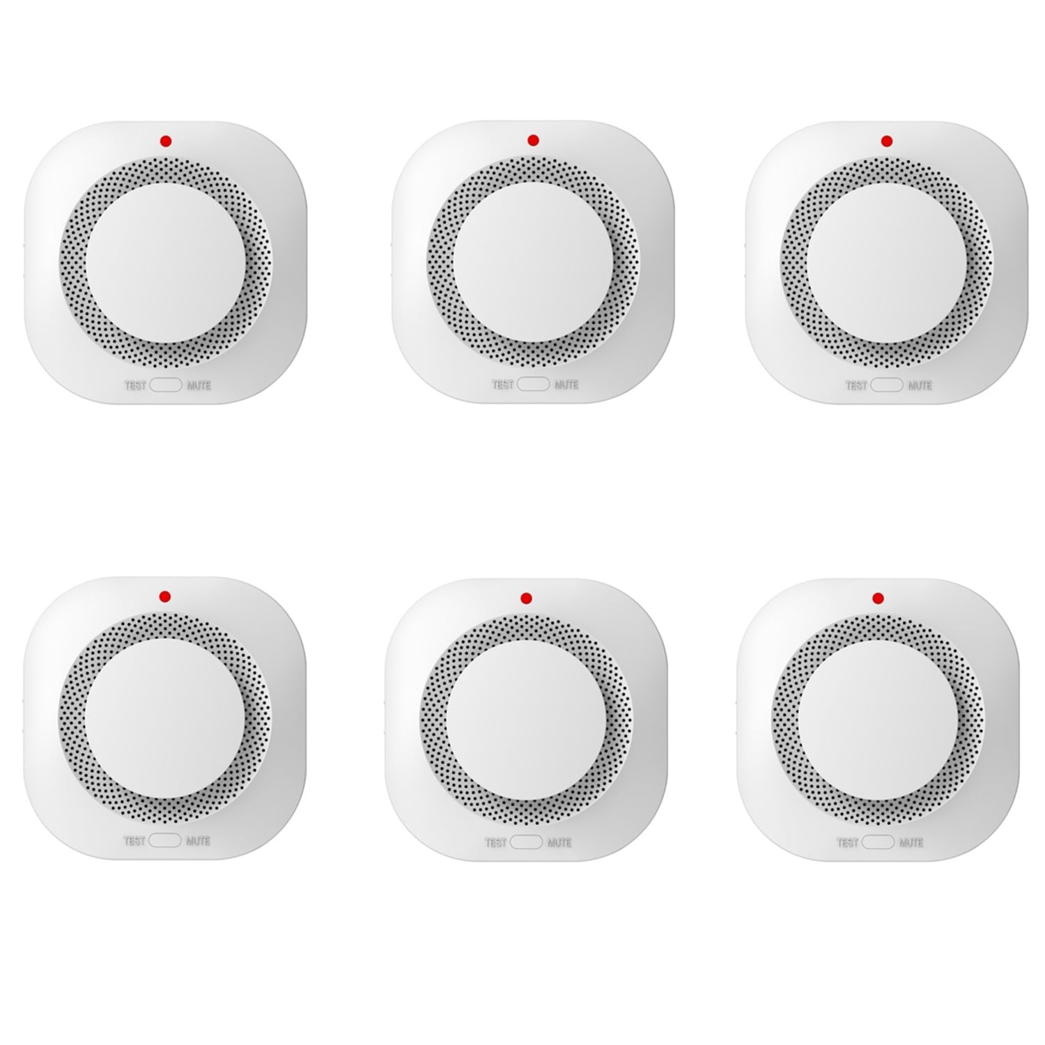 6PCS Smoke Alarm Detector, Fire Protection Home Security System Smoke Alarm