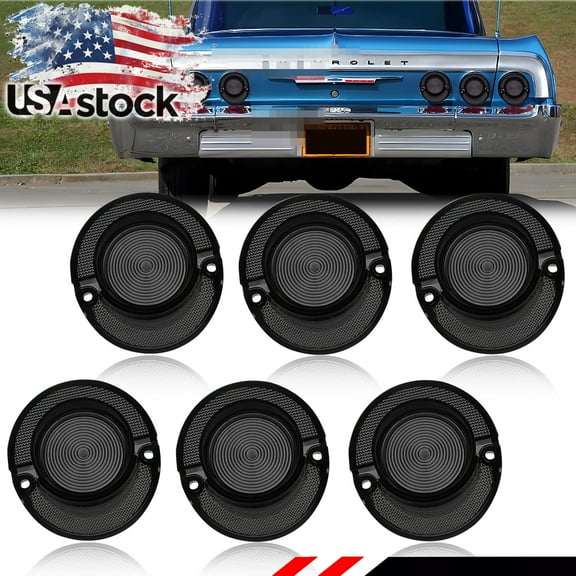 6PCS Smoked Lens Rear Bumper Tail Light Rear Light Brake Lights Backup Lights Reverse Light Reflector Light For For 1964 Chevy Impala No bulb/Socket Car Accessories