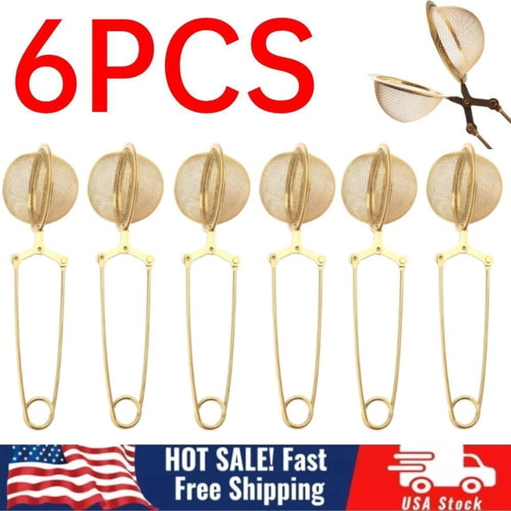 6PCS Snap Tea Ball Infuser with Handle, Fine Mesh Screen Tea Strainer Filters