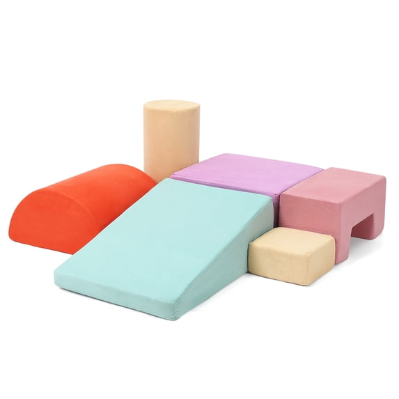 6PCS Soft Climbing Indoor Set, Foam Climbing Blocks for Toddlers and Preschoolers - Climbing, Crawling and Sliding Activity Play Set