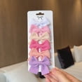 thumbnail image 1 of 6PCS Soft Cotton Bow Hairpin Girl Sweet Plaid Design Hairpin Color Block Delicate Hairgripe Barrettes Kawaii Child Accessories, 1 of 9