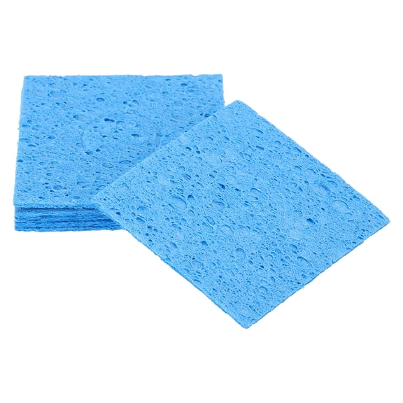 6PCS Soldering Sponge 60 x 60mm Square Blue Cleaning Pad Welding Tip Iron Replacement for Cleaning Soldering Iron 1.5mm Natural Thickness 6mm Water Absorption Thickness