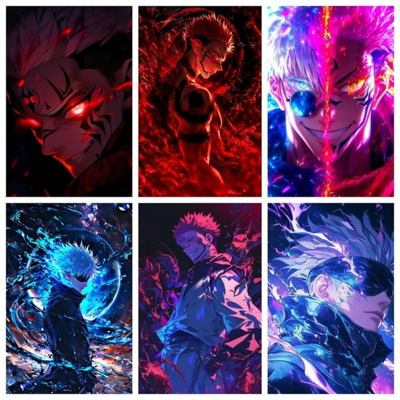 6PCS Jujutsu Kaisen Theme Bedroom Wall Decoration Posters (8X10 in) Unframed