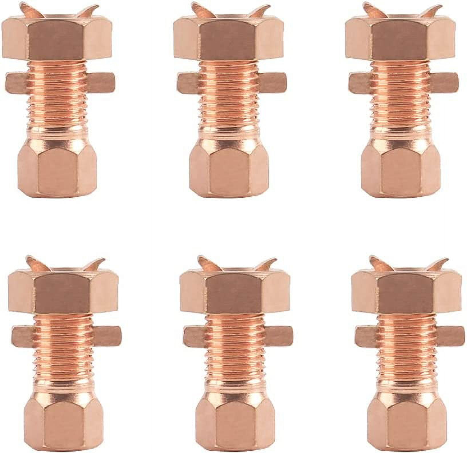 6PCS Split Bolt Connector Copper Grounding Clamps for Completing Ground