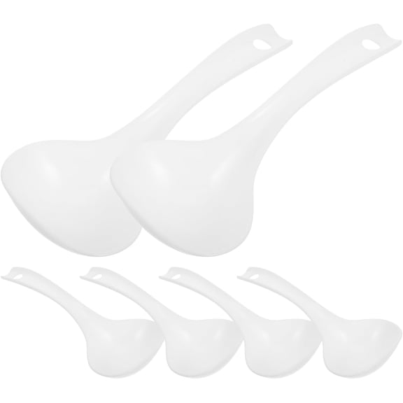 6PCS Spoon Versatile Kitchen Spoon for Soup and Flour Deep Capacity Design PP Material 7.09X3.15X1.18 Inch Perfect for Home Cooking