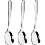 6PCS Square Head Spoons, Square Head Stainless Steel Spoons, Arithmeticn Square Head Stainless Steel Spoons, Korean Style Square Sugar Spoon, Thick Stainless Steel Square Spoon