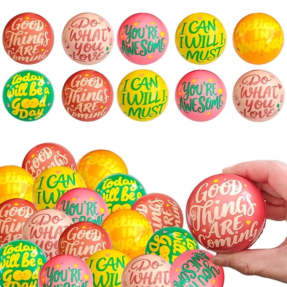 6PCS Squeeze Balls, Funny Squeeze Balls with Motivational Words, Classroom Prizes, Party Favors, Birthday Gifts, Assorted Varieties