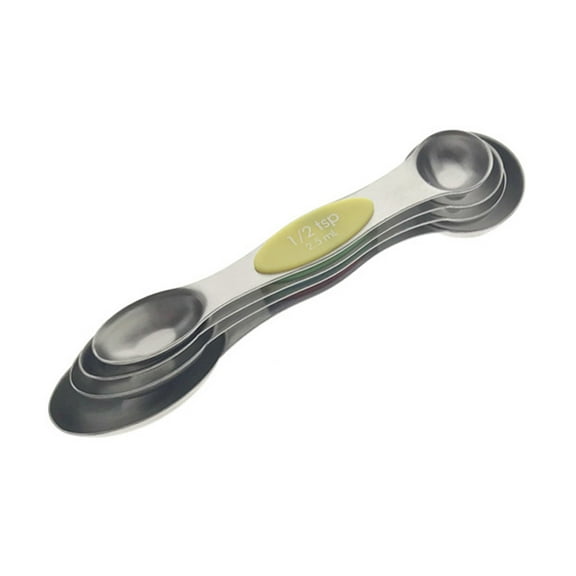6PCS Stainless Steel Double Measuring Spoons Magnetic Measurement Teaspoon