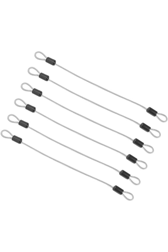 6PCS Stainless Steel Lanyard Cable 4mm Security Cable Wire 11.8 Inch Safety Cable Lock Heavy Duty Coated Luggage Lock Wire Rope with Double Loop for Lock Bicycles Outdoor Doors Gate Fences