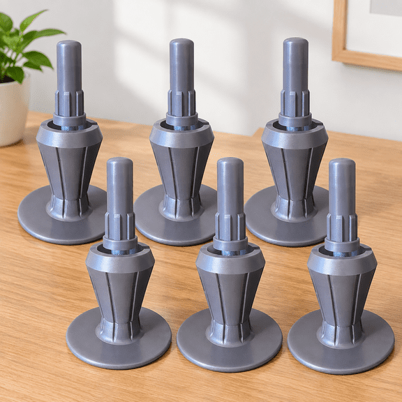6PCS Steel Stem Bed Frame Feet to Replace Wheels, Risers for Bed Frame Legs