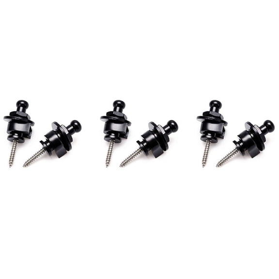 6PCS Strap Lock Security Lock End Button Guitar Straps Belt Buckle for Guitar,6PCS x Guitar Strap Security Lock,black