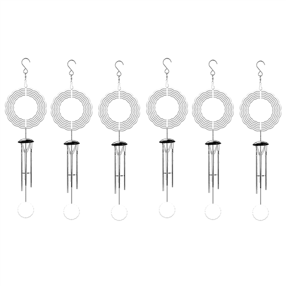 6PCS Sublimation Wind Spinner Blanks Outdoor Decor, Outdoors Chimes for Outside with Aluminum Tubes Mom Women