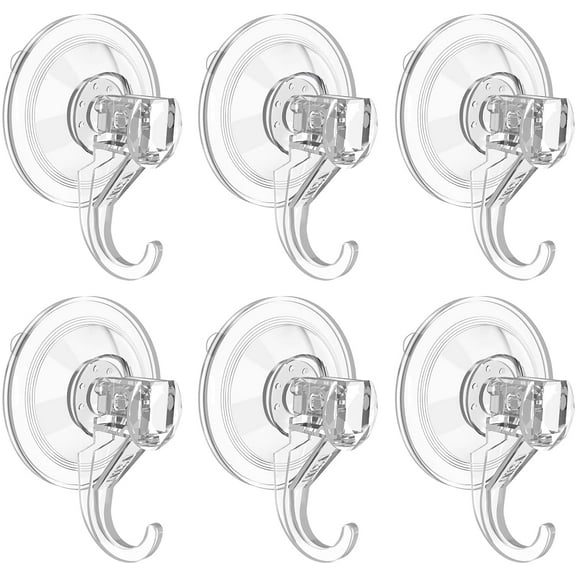 6PCS Suction Cup Wreath Hanger,Large Clear Reusable Wreath Heavy-Duty Hook 22 LB Removable Strong Window Glass Door Suction Cup Wreath Holder Use for Halloween Christmas Wreaths Decorations