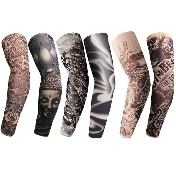 6PCS Tattoo Cooling Arm Sleeves Cover Unisex Sports Outdoor UV Sun Protection