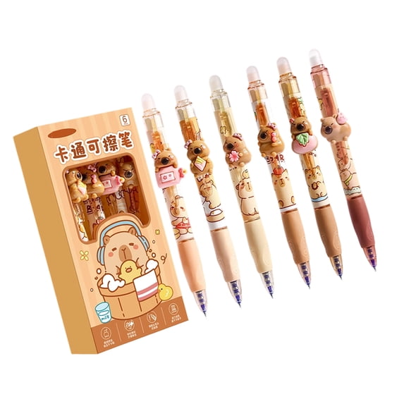6PCS Thermal Erasable Blue Pens Nighttime Visible Design Comfortable Grip for Students Professional