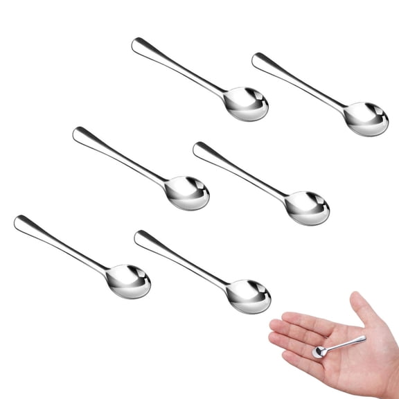 6PCS Tiny Spoons - Mini Stainless Steel Spoons 2.9 inch for Salt Jars Spice Jars, SUS 304 Food Grade Seasoning Spoon for Powder Spices, Pepper, Sugar, Coffee
