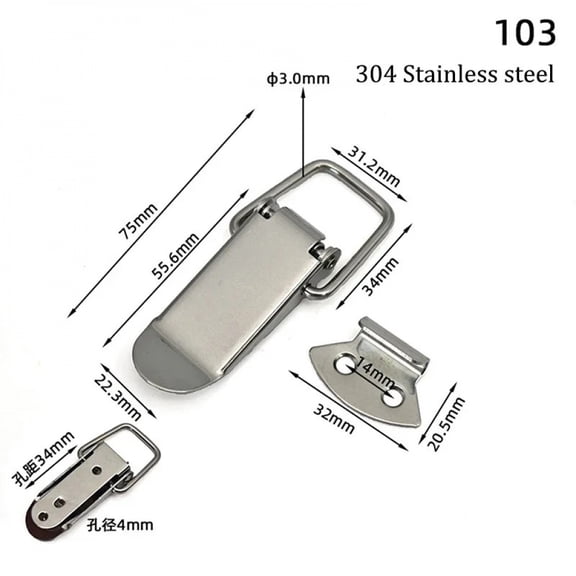 6PCS Toggle Latches Spring Loaded Clamp Clip Case Box Latch Catch Toggle Tension Lock Lever Clasp Closures Crate Lock Snap Lock