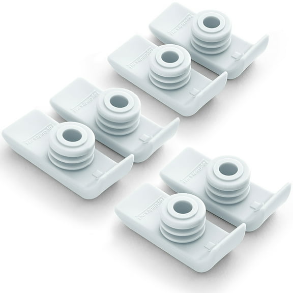 6PCS Top Glides TuffSki Walker Glide Skis - 3 Pairs (White)