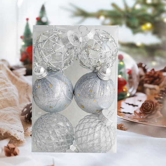 6PCS Tree Ornaments - Indoor Christmas Decorations, Christmas Ornaments Shatterproof Christmas Ornaments Set Multiple Styles Ornaments for Christmas Trees Also for Other Party Decoration