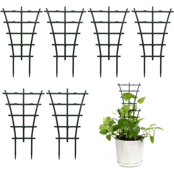 6PCS Trellis for Potted Plants, Plastic Small Trellis for Pot, Mini Climbing Trellis Flower Pots Support for Potted Climbing Plants Vines