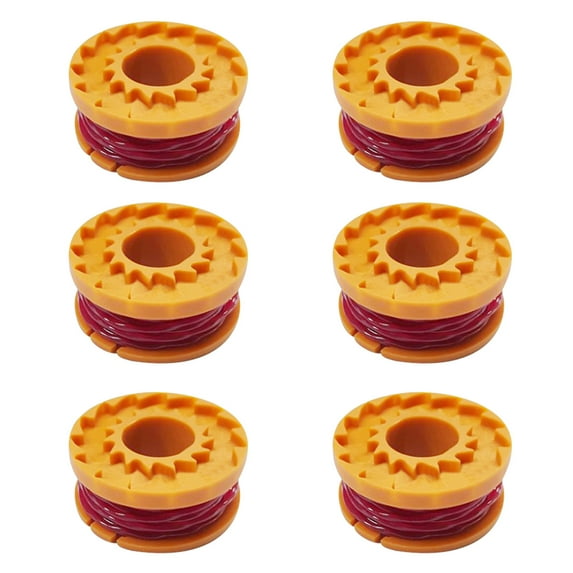 6PCS Trimmer Spool Line for Worx WA0010,Edger Spool Weed Wacker Spool Replacement Parts,Trimmer Line Refills 0.065 inch for Electric String Trimmer