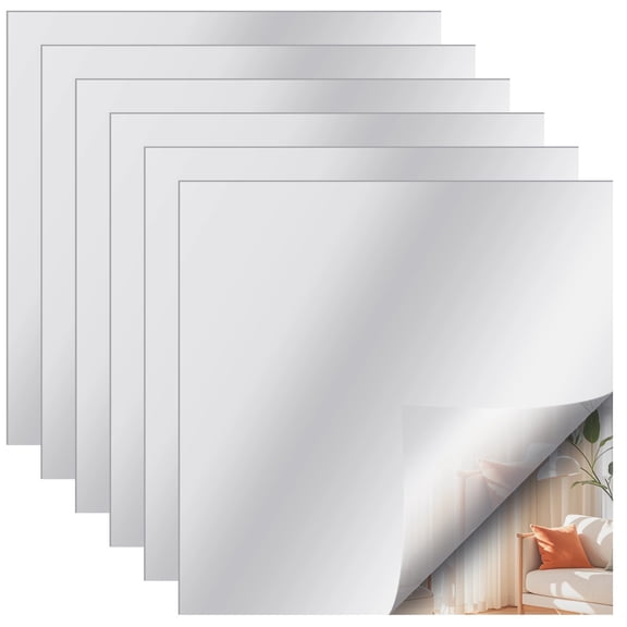 6PCS Two Way Acrylic See Through Mirror Sheet, Acrylic Mirror for DIY Infinity Tunnel Illusion, Magic Project, DIY Art, Home Decor, 30% Transparent, 11.8 x 11.8 in