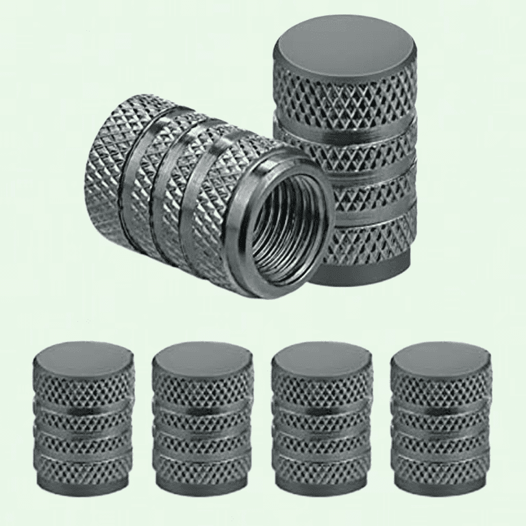 SINGARO 4-Pack Aluminum Bomb Valve Stem Caps - Decorative Tire Caps For Cars, Trucks, SUVs, Motorcycles & Bikes (Black)