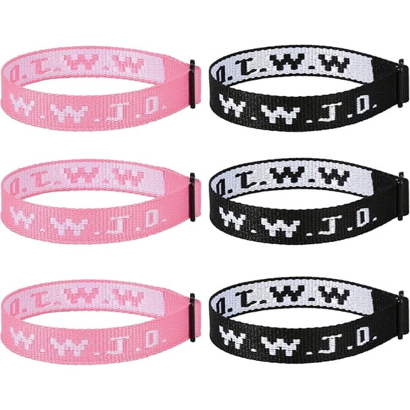 6PCS WWJD Bracelet for Women Men, Christian Gifts Wristbands, WWJD Rubber Bracelets - What Would Jesus Do Bracelet
