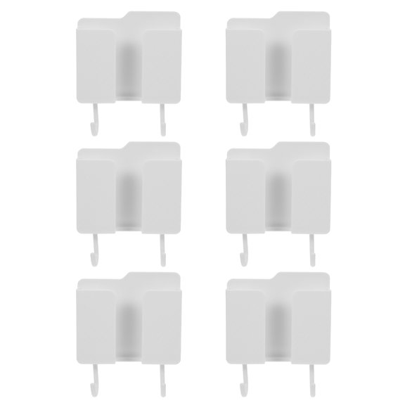 ifundom Wall Mount Mobile Phone Organizer and Remote Control Holder, White ABS Plastic, 6-Piece Set for Home and Office Use