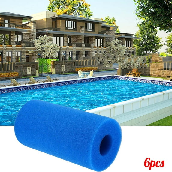 6PCS Washable Foam Sponge Filter for Pool, Reusable Foam Cartridges for Type Pool Filters, Cost-Effective and Easy Maintenance