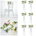 thumbnail image 1 of 6PCS Wedding Pew Flowers - Rose Floral Aisle Chair Decorations with Chiffon Ribbons - Artificial Wedding Chair Back Flowers for , Ceremony, Bench & Reception, 1 of 6