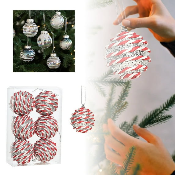 6PCS White Christmas Ball Ornaments - 3.14" Shatterproof Xmas Tree Decorations for Holiday & Party Decor