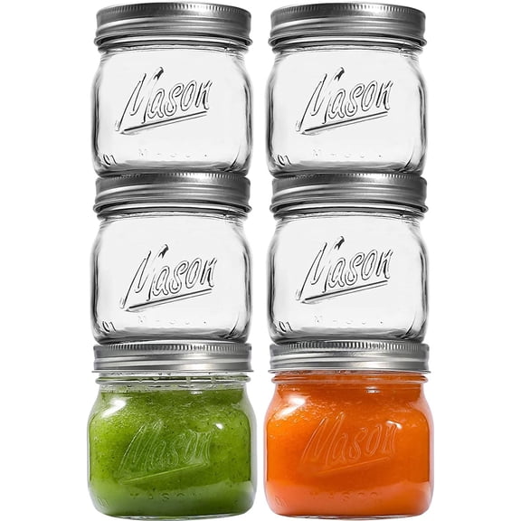6PCS Wide Mouth Mason Jars 16oz with Airtight Lids and Bands, Canning Crystal Glass for Food Stora, Spice Jars, Canning, DIY Projects, Jam, Jelly, Honey, Preserving, Drinking