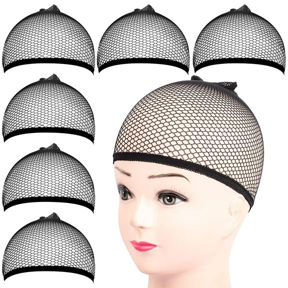 6PCS Wig Cap, 6PCS Black Mesh Wig Cap Net, Closed End Hair Mesh Net, Liner Weaving Caps for Women, Men, Kids, Wig Caps for Halloween, Cosplay