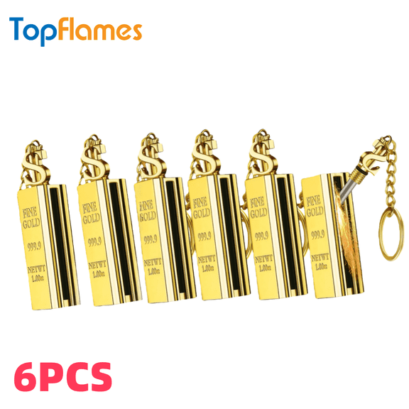6PCS Windproof Mini Metal Oil Lighter Portable Multi-Functional Igniter for Outdoor Camping Creative Permanent Combustor Gift