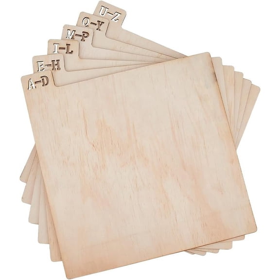 6PCS Wooden A-Z Record Divider Vinyl Record CD Magazine Storage and Organization Tool for DIY
