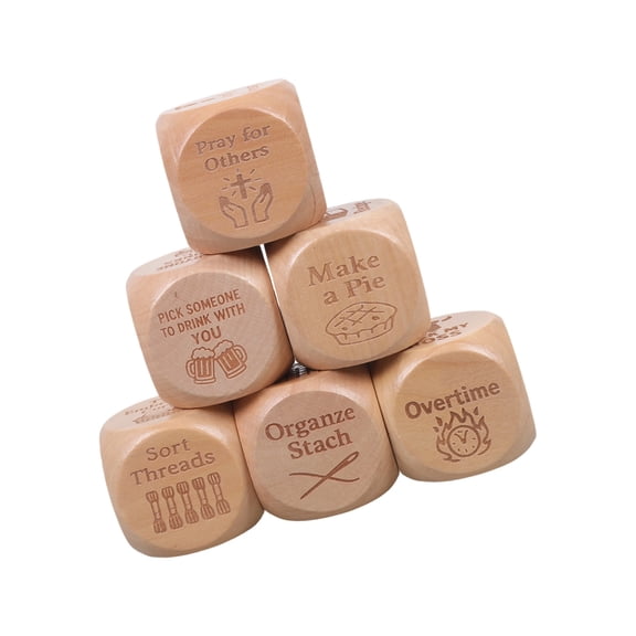 6PCS Wooden Dices Game Set Decision Dices For Group Fun And Quick Decision Making Party Entertainment Activity Fun